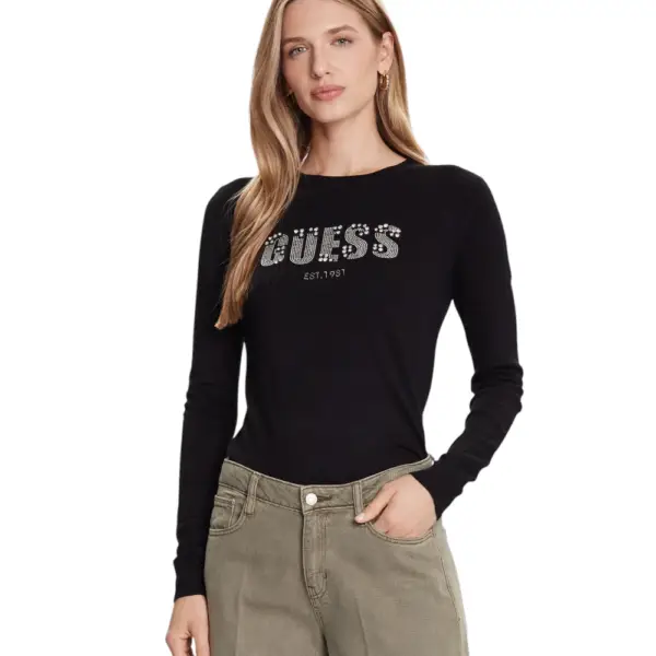 Guess - Γυναικείο Πουλόβερ Regular Fit W5BR40Z2NQ2-JBLK Μαύρο