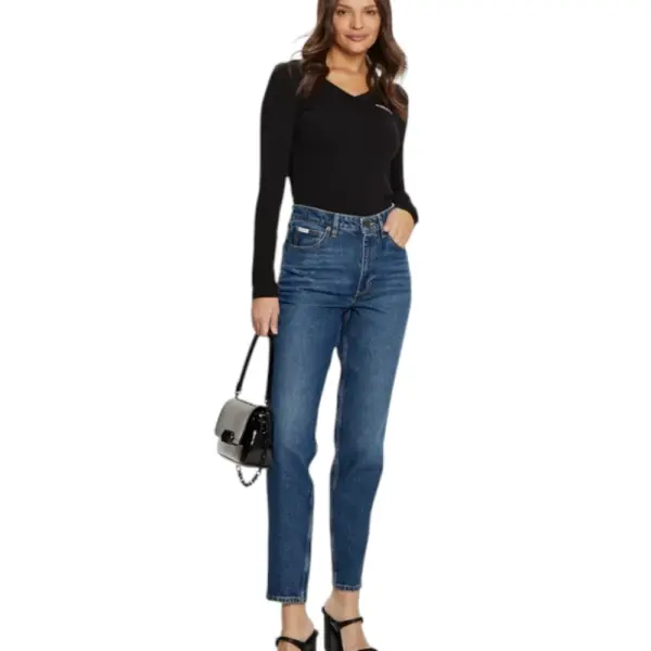 Guess - Γυναικείο T-Shirt Μακρυμάνικο Slim Mini American Tradition W4YI21J1314-JBLK Μαύρο W4YI21J1314-JBLK