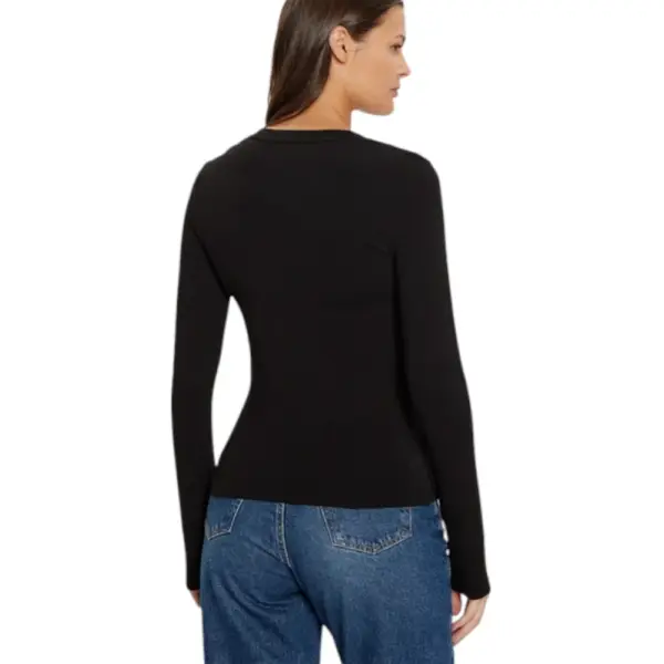 Guess - Γυναικείο T-Shirt Μακρυμάνικο Slim Mini American Tradition W4YI21J1314-JBLK Μαύρο W4YI21J1314-JBLK