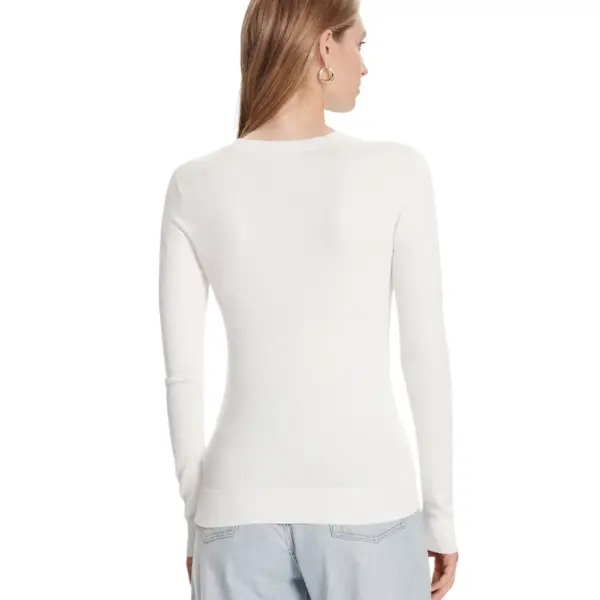 Guess - Γυναικείο Πουλόβερ Regular Fit W5BR40Z2NQ2-G012 Εκρού W5BR40Z2NQ2-G012