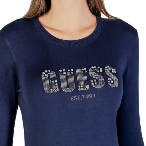 Guess - Γυναικείο Πουλόβερ Regular Fit W5BR40Z2NQ2-G77G Μπλε Σκούρο W5BR40Z2NQ2-G77G
