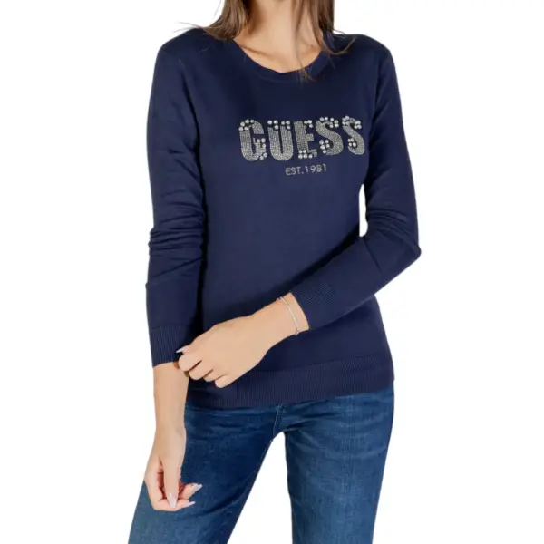 Guess - Γυναικείο Πουλόβερ Regular Fit W5BR40Z2NQ2-G77G Μπλε Σκούρο W5BR40Z2NQ2-G77G