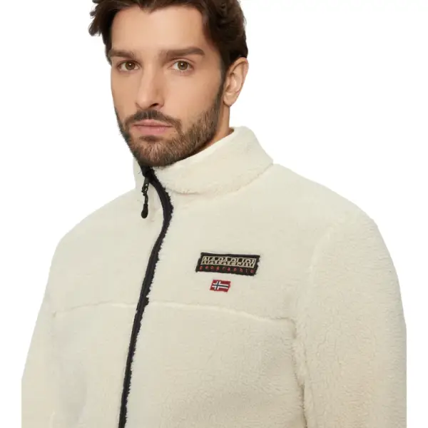 Napapijri - Ανδρική Ζακέτα Fleece T-Tynik fz Regular Fit NP0A4IA9-N1J Εκρού NP0A4IA9-N1J