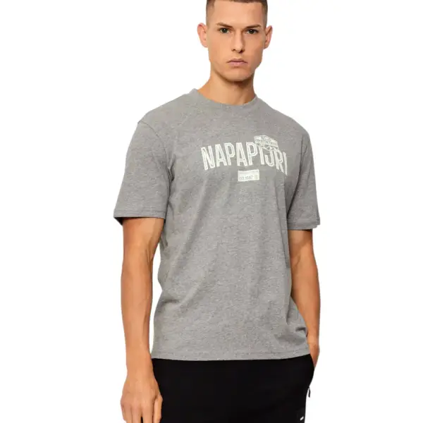 Napapijri - Ανδρικό T-shirt S Funess Regular Fit NP0A88UA-160 Γκρι