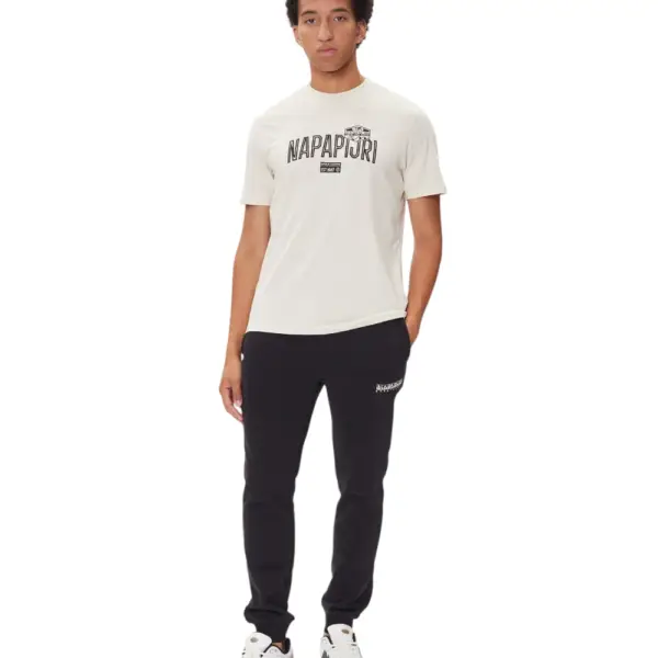 Napapijri - Ανδρικό T-shirt S Funess Regular Fit NP0A88UA-N1J Εκρού NP0A88UAN1J