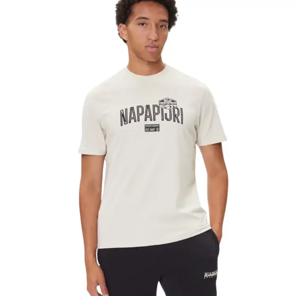 Napapijri - Ανδρικό T-shirt S Funess Regular Fit NP0A88UA-N1J Εκρού