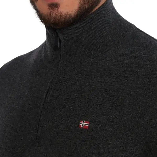 Napapijri - Ανδρικό Πουλόβερ Damavand Regular Fit NP0A4GJS-197 Γκρι Σκούρο NP0A4GJS197