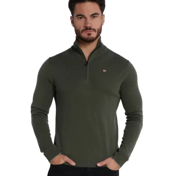 Napapijri - Ανδρικό Πουλόβερ Damavand Regular Fit NP0A4GJS-GE4 Πράσινο Σκούρο