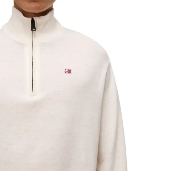 Napapijri - Ανδρικό Πουλόβερ Damavand Regular Fit NP0A4GJS-N1J Λευκό NP0A4GJSN1J