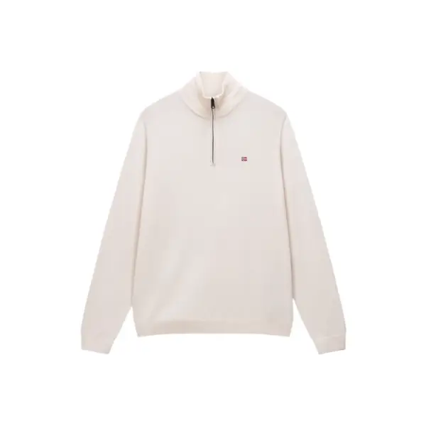 Napapijri - Ανδρικό Πουλόβερ Damavand Regular Fit NP0A4GJS-N1J Λευκό NP0A4GJSN1J