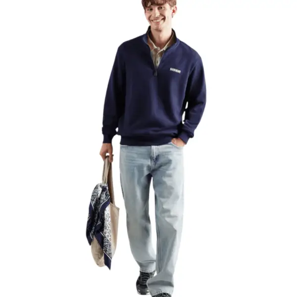 Napapijri - Ανδρικό Φούτερ B Small Box Relaxed Fit NP0A88TO-176 Μπλε Σκούρο NP0A88TO176