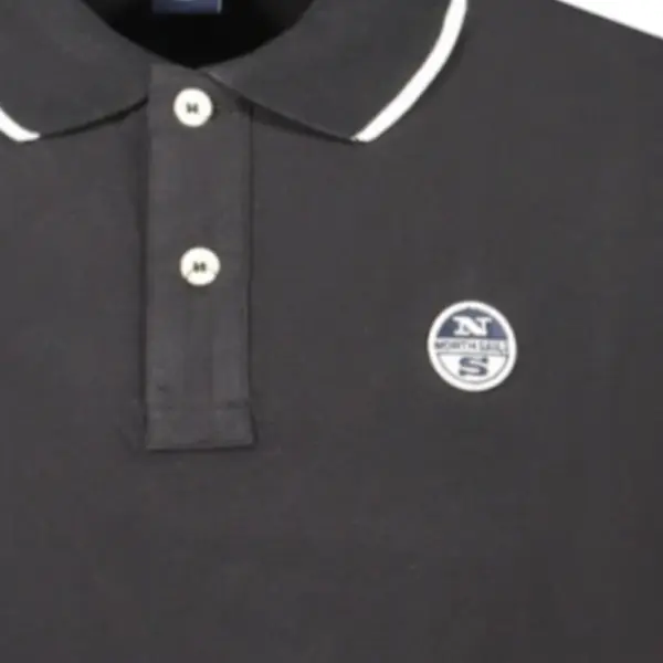North Sails - Ανδρικό T-shirt Κοντομάνικο Polo 995012-000-0999 Μαύρο 995012-000-0999