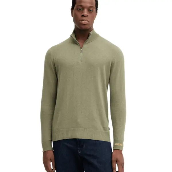 Pepe Jeans - Ανδρικό Πουλόβερ Mock Ipper Slim Fit PM7000012-679 Πράσινο