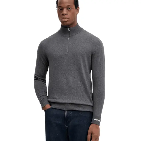 Pepe Jeans - Ανδρικό Πουλόβερ Mock Ipper Slim Fit PM7000012-963 Γκρι