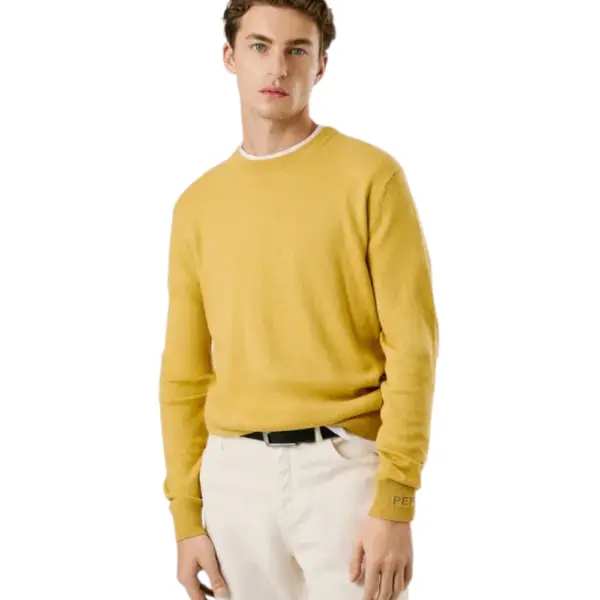 Pepe Jeans - Ανδρικό Πουλόβερ Βαμβακερό Andre Crew Neck PM7000013-088 Κίτρινο