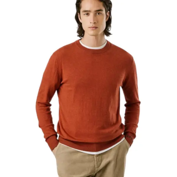 Pepe Jeans - Ανδρικό Πουλόβερ Βαμβακερό Andre Crew Neck PM7000013-262 Πορτοκαλί