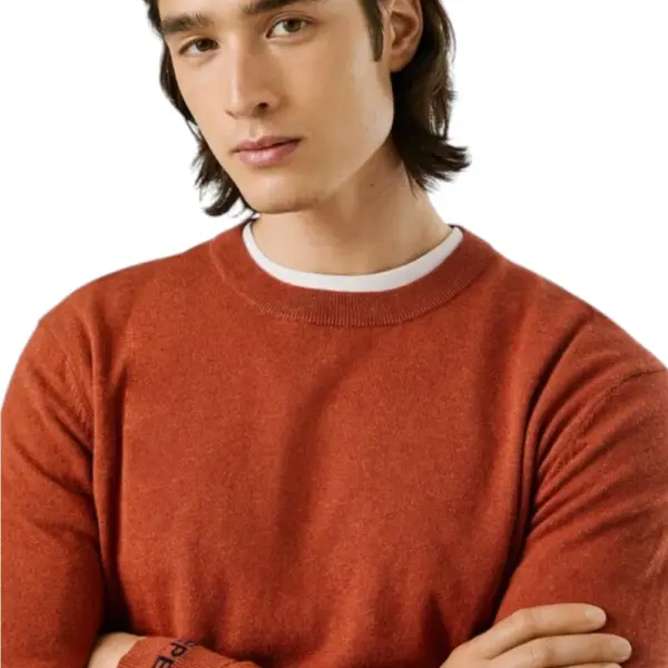 Pepe Jeans - Ανδρικό Πουλόβερ Βαμβακερό Andre Crew Neck PM7000013-262 Πορτοκαλί PM7000013-262