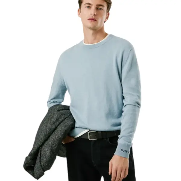 Pepe Jeans - Ανδρικό Πουλόβερ Βαμβακερό Andre Crew Neck PM7000013-523 Γαλάζιο PM7000013-523
