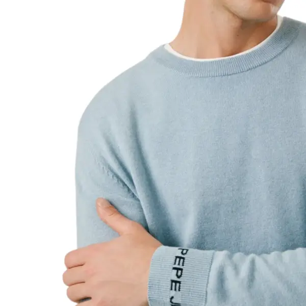 Pepe Jeans - Ανδρικό Πουλόβερ Βαμβακερό Andre Crew Neck PM7000013-523 Γαλάζιο PM7000013-523