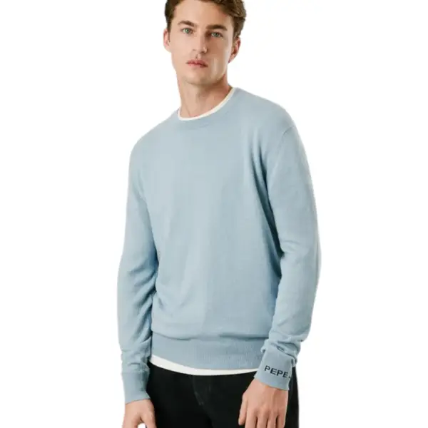 Pepe Jeans - Ανδρικό Πουλόβερ Βαμβακερό Andre Crew Neck PM7000013-523 Γαλάζιο