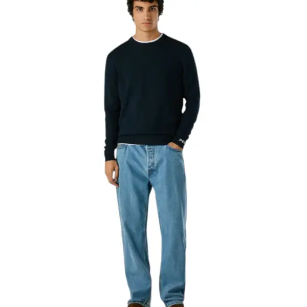 Pepe Jeans - Ανδρικό Πουλόβερ Βαμβακερό Andre Crew Neck PM7000013-594 Μπλε Σκούρο PM7000013-594