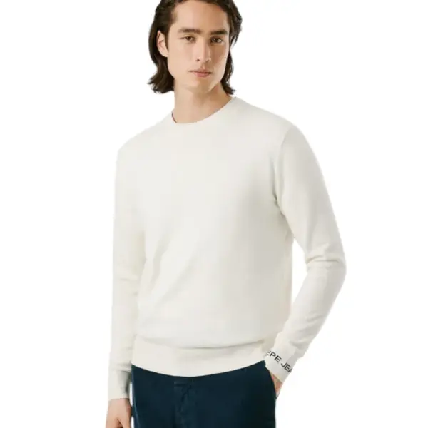 Pepe Jeans - Ανδρικό Πουλόβερ Βαμβακερό Andre Crew Neck PM7000013-804 Εκρού PM7000013-804