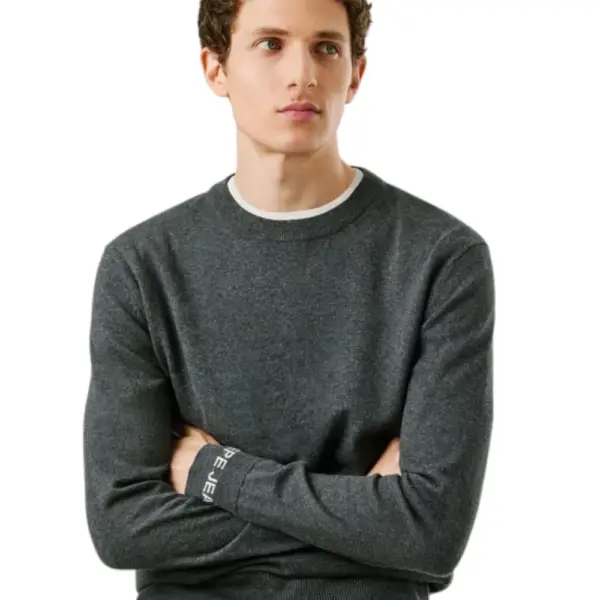 Pepe Jeans - Ανδρικό Πουλόβερ Βαμβακερό Andre Crew Neck PM7000013-963 Γκρι Σκούρο PM7000013-963