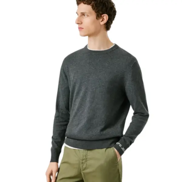 Pepe Jeans - Ανδρικό Πουλόβερ Βαμβακερό Andre Crew Neck PM7000013-963 Γκρι Σκούρο PM7000013-963
