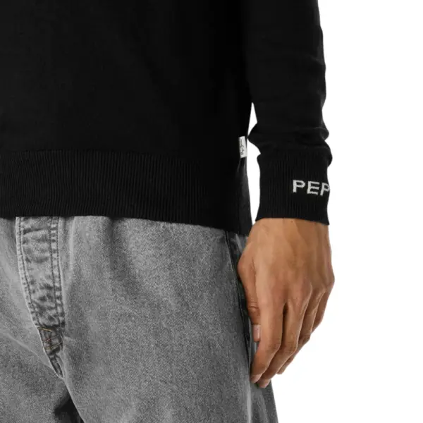 Pepe Jeans - Ανδρικό Πουλόβερ Βαμβακερό Andre Crew Neck PM7000013-999 Μαύρο PM7000013-999