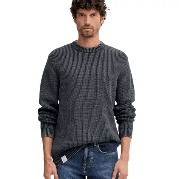 Pepe Jeans - Ανδρικό Πουλόβερ Βαμβακερό Neck Jumper PM7000022-594 Μπλε Σκούρο