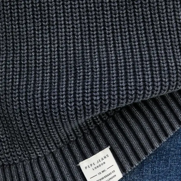 Pepe Jeans - Ανδρικό Πουλόβερ Βαμβακερό Neck Jumper PM7000022-594 Μπλε Σκούρο PM7000022-594