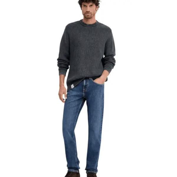 Pepe Jeans - Ανδρικό Πουλόβερ Βαμβακερό Neck Jumper PM7000022-594 Μπλε Σκούρο PM7000022-594