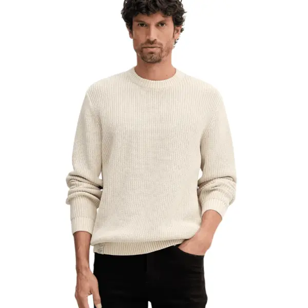 Pepe Jeans - Ανδρικό Πουλόβερ Βαμβακερό Neck Jumper PM7000022-839 Μπεζ