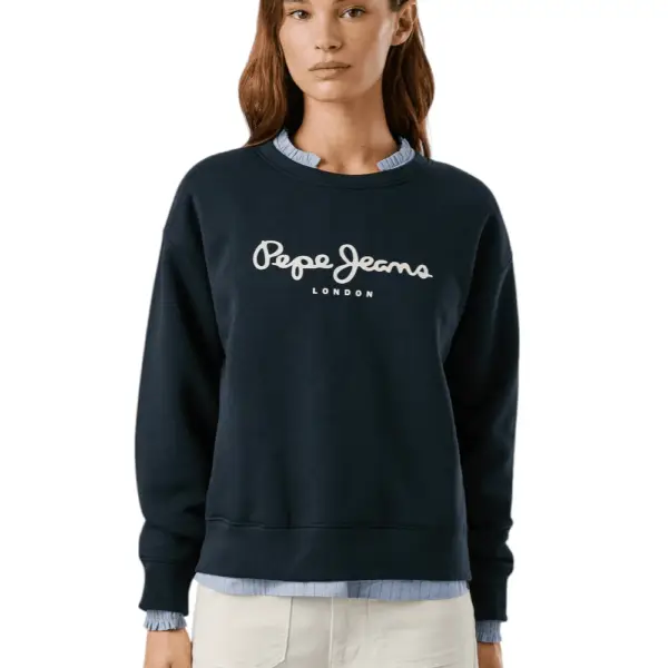 Pepe Jeans - Γυναικείο Φούτερ Crew Neck Logo PL5800002-594 Μπλε Σκούρο