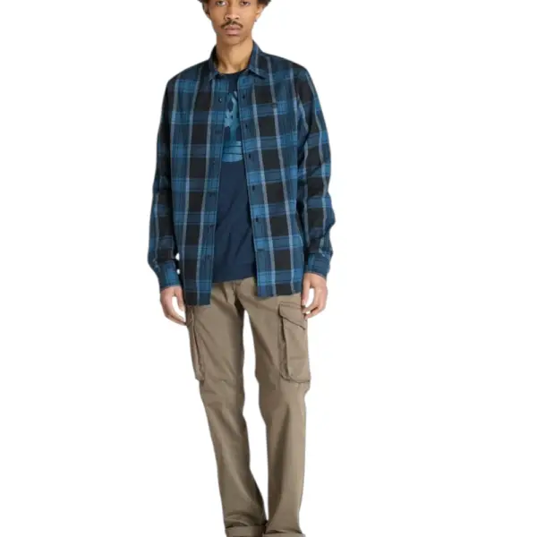 Timberland - Ανδρικό Πουκάμισο Herringbone Flannel Check Shirt TB0A42Y1-B23 Μπλε
