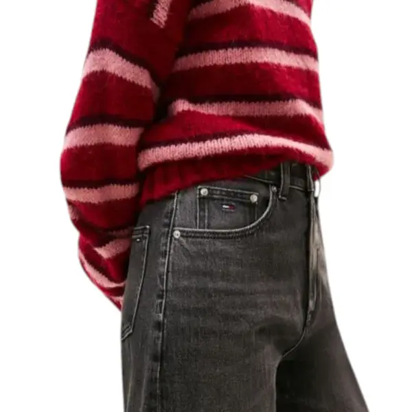 Tommy Hilfiger - Γυναικείο Jean Th Mom Tapered Fit DW0DW21812-1BZ Μαύρο DW0DW21812-1BZ