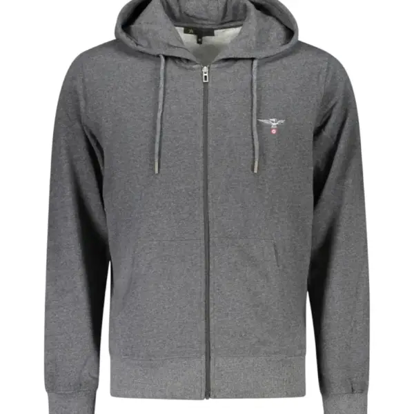 Accademia Militare - Ανδρική Ζακέτα Φούτερ Με Κουκούλα W5S6457014-072 Γκρι Σκούρο