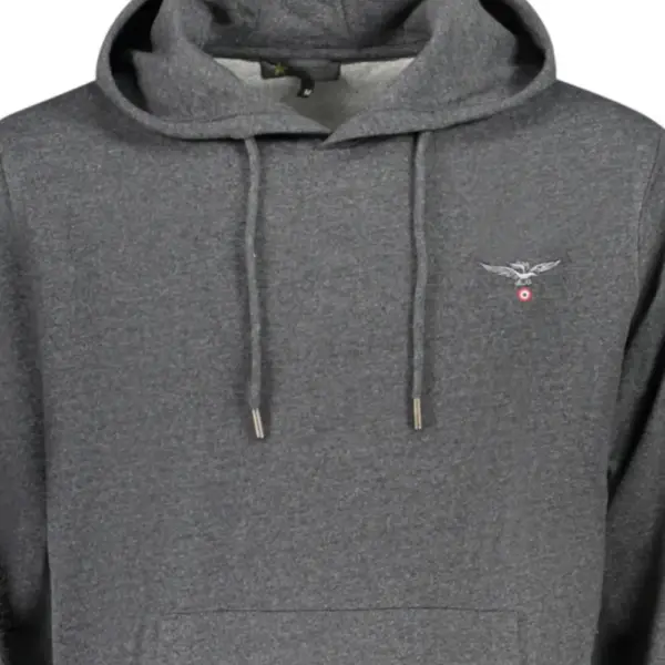 Accademia Militare - Ανδρική Μπλούζα Φούτερ Με Κουκούλα W5S6447014-072 Γκρι Σκούρο W5S6447014-072