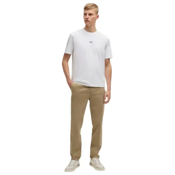 Boss - Ανδρικό T-shirt Tchup Relaxed Fit 50473278-100 Λευκό 50473278-100