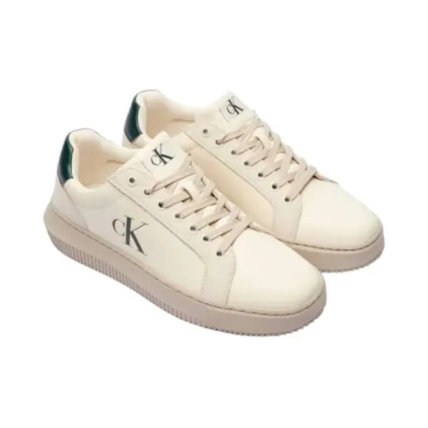 Calvin Klein - Cupsole Mono Lth Ανδρικά Chunky Sneakers YM0YM01123-0GE Εκρού YM0YM01123-0GE