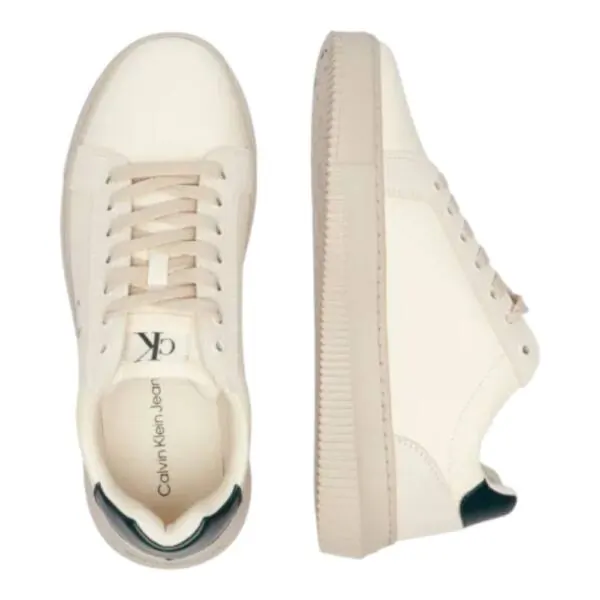 Calvin Klein - Cupsole Mono Lth Ανδρικά Chunky Sneakers YM0YM01123-0GE Εκρού YM0YM01123-0GE