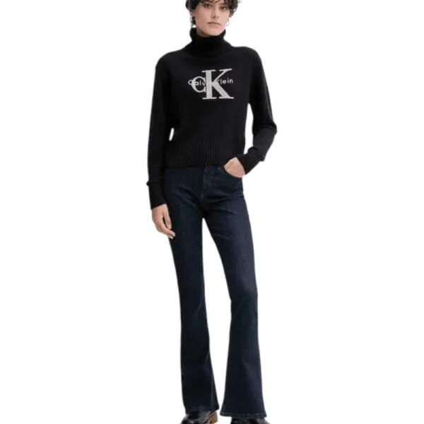 Calvin Klein Jeans - Γυναικείο Πουλόβερ Ζιβάγκο Chenille Relaxed Fit LV047D354G-UB1 Μαύρο LV047D354G-UB1