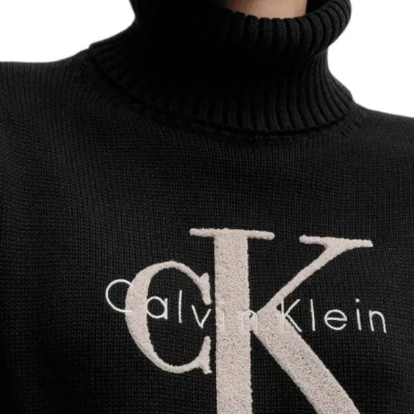 Calvin Klein Jeans - Γυναικείο Πουλόβερ Ζιβάγκο Chenille Relaxed Fit LV047D354G-UB1 Μαύρο LV047D354G-UB1