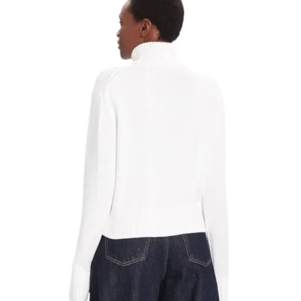 Calvin Klein Jeans - Γυναικείο Πουλόβερ Ζιβάγκο Chenille Relaxed Fit LV047D354G-YAA Λευκό LV047D354G-YAA