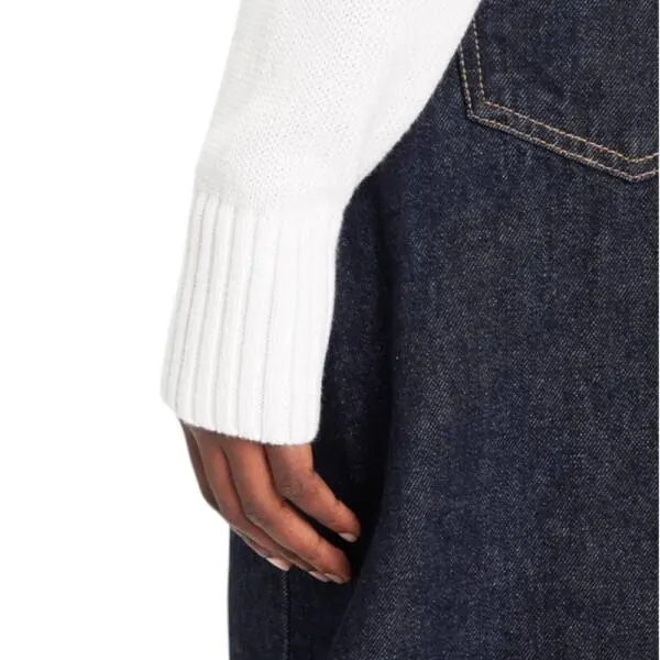 Calvin Klein Jeans - Γυναικείο Πουλόβερ Ζιβάγκο Chenille Relaxed Fit LV047D354G-YAA Λευκό LV047D354G-YAA