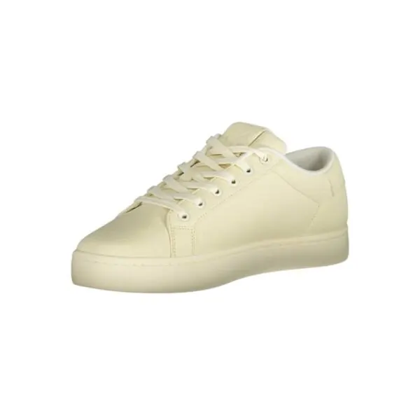 Calvin Klein - Ανδρικά Sneakers Δερμάτινα YM0YM01163-YBJ Εκρού YM0YM01163-YBJ