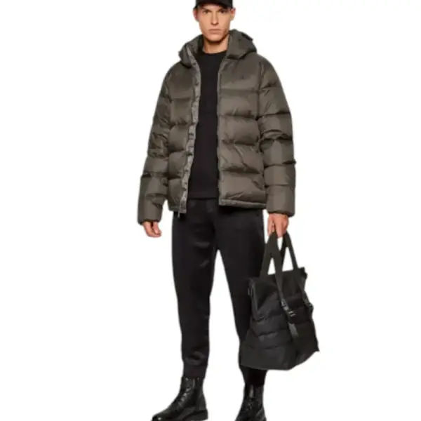 Calvin Klein - Ανδρικό Αδιάβροχο Χειμωνιάτικο Μπουφάν Super Lightweight Nylon Zip Off Hoo LV04RC518G-PAR Χακί LV04RC518G-PAR