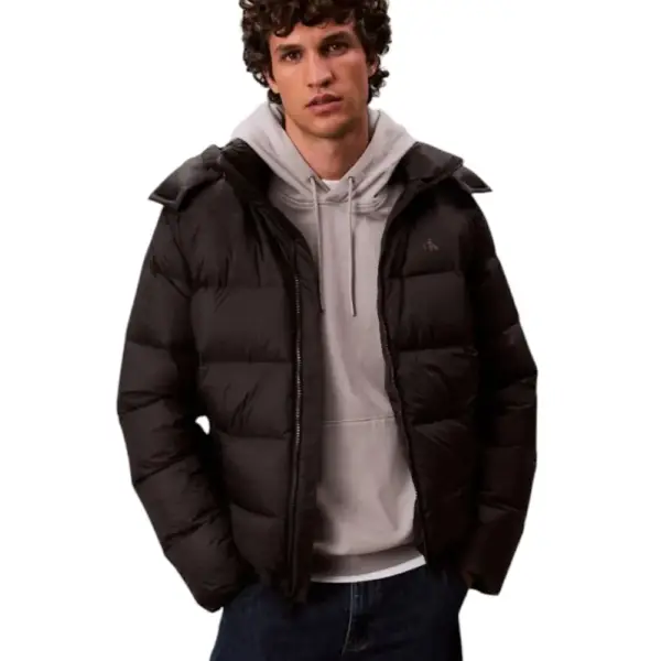 Calvin Klein - Ανδρικό Αδιάβροχο Χειμωνιάτικο Μπουφάν Super Lightweight Nylon Zip Off Hoo LV04RC518G-UB1 Ανθρακί