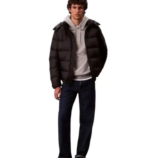 Calvin Klein - Ανδρικό Αδιάβροχο Χειμωνιάτικο Μπουφάν Super Lightweight Nylon Zip Off Hoo LV04RC518G-UB1 Ανθρακί LV04RC518G-UB1