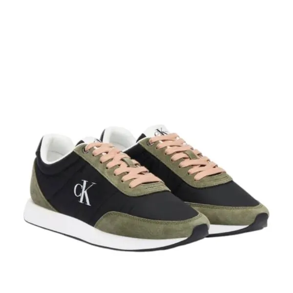 Calvin Klein - Γυναικεία Sneakers Retro Runner Lace Up Nylon Mgn YW0YW01990-01A Πράσινο YW0YW01990-01A